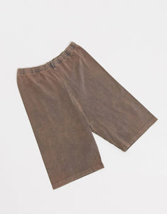 Legging Short - in brown acid wash