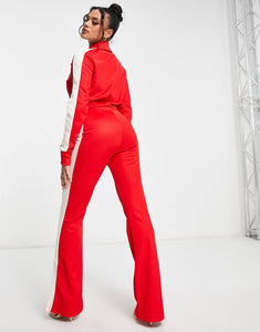 adidas Originals 'ski chic' jumpsuit red