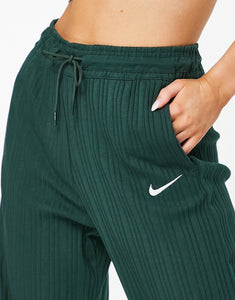 Nike ribbed trousers green