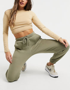 Hourglass oversized joggers - in pale khaki