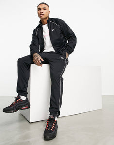 Nike knit zip-up tracksuit black