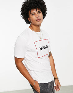 HUGO Dumex box outline logo t-shirt white