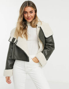 Shearling chuck jacket - khaki