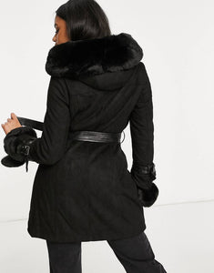 QED London coat - faux fur