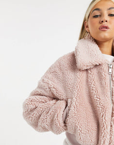 COLLUSION faux fur bomber