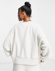 Nike plush crop crew sweat light bone