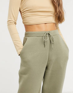 Hourglass oversized joggers - in pale khaki