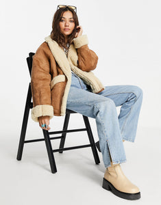 Topshop faux oversized jacket