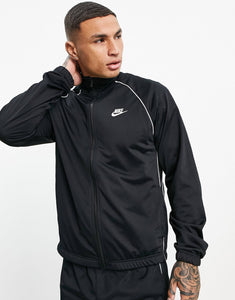 Nike knit zip-up tracksuit black