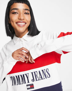 Tommy Jeans oversized long sleeve polo multi