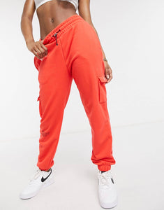 Nike Swoosh fleece joggers in red