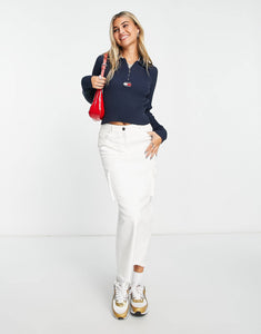 Tommy Jeans half zip rib top navy