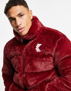 Karl Kani puffer jacket burgundy