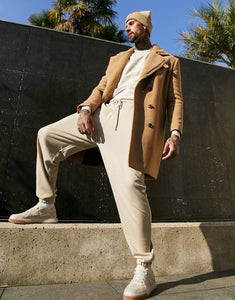 Wool mix overcoat teddy