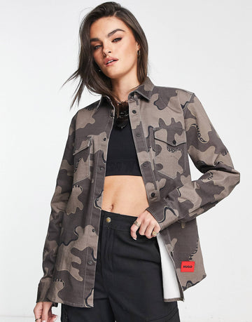 HUGO unisex oversized khaki