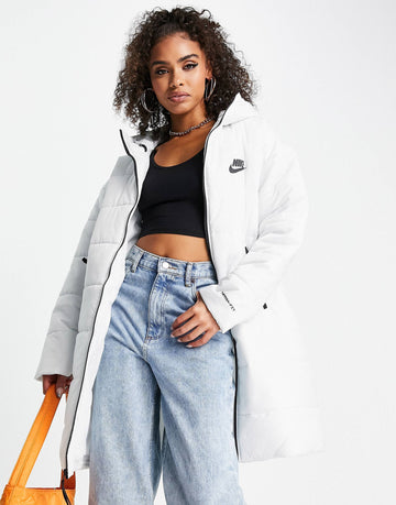 Nike classic padded coat hood summit white