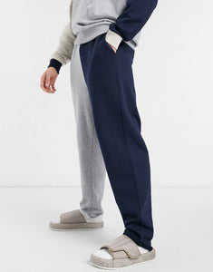 Tracksuit co-ord oversized grey marl and navy