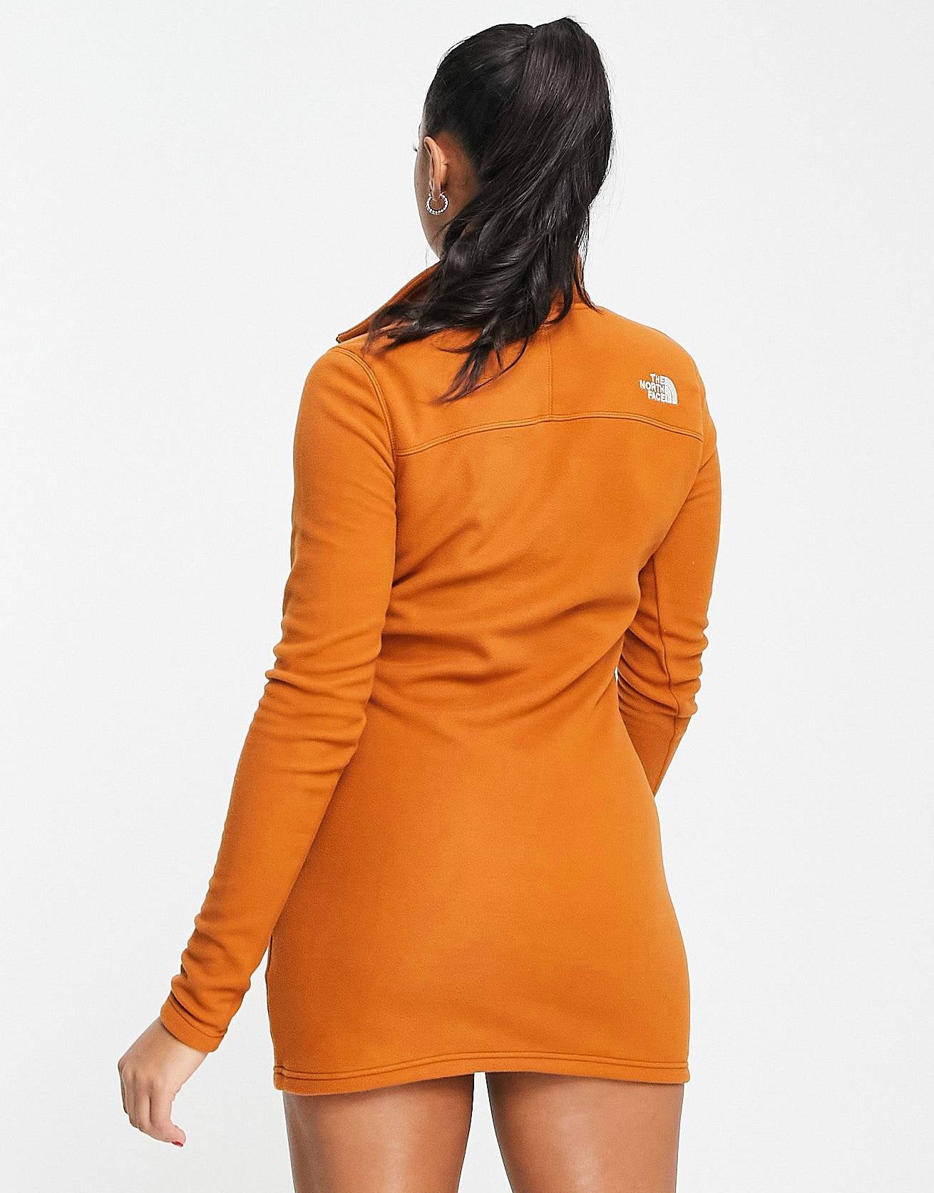 The North Face Glacier 1/4 zip fleece dress brown