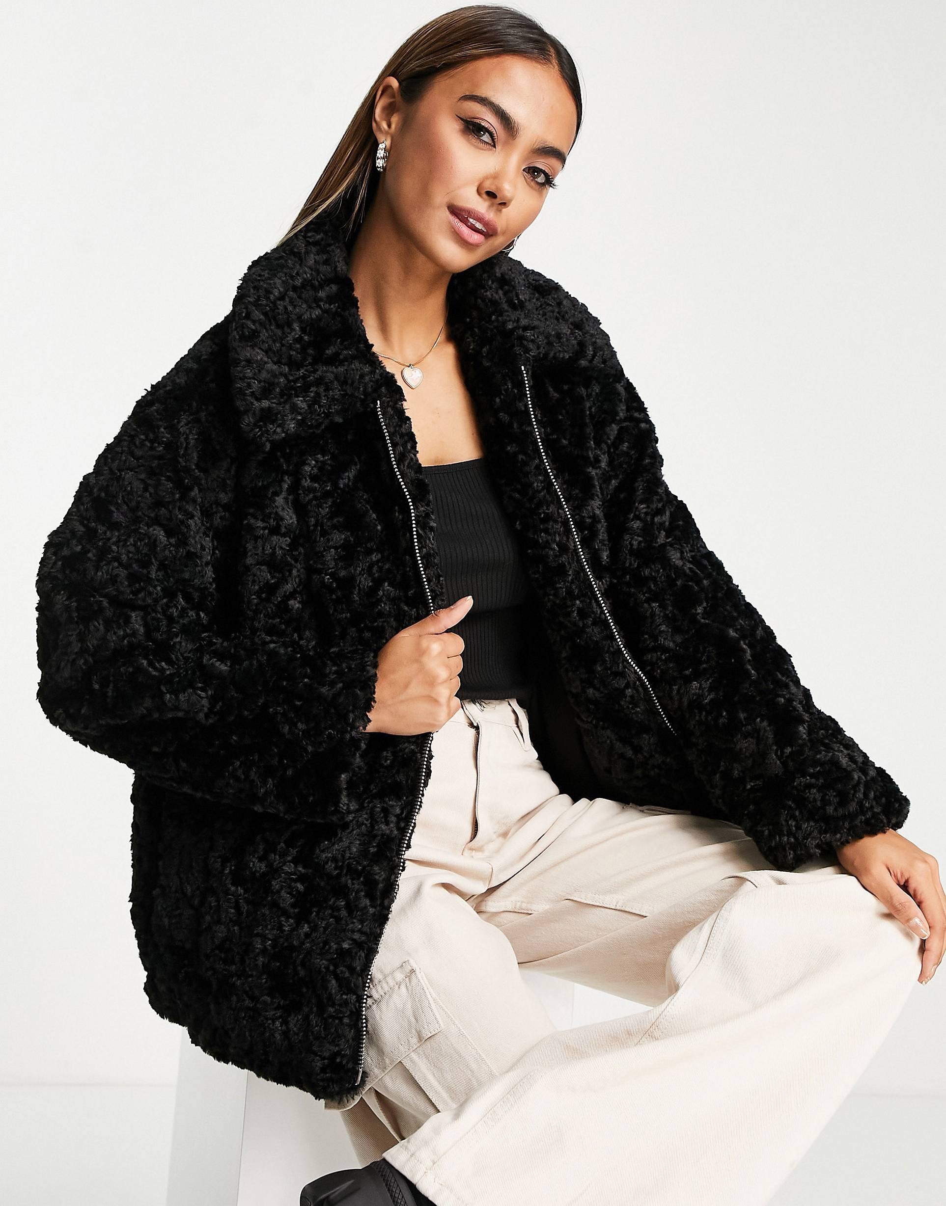 Monki faux fur jacket best sale