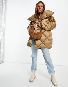 Diamond Puffer jacket bronze