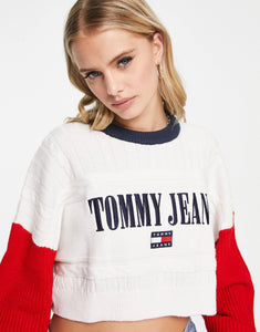 Tommy Jeans crop archive sweater multi