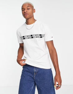 Tommy Jeans tape logo white