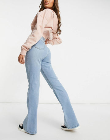 I Saw It First flare jean in washed blue