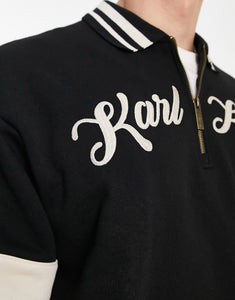 Karl Kani script half zip sweat black