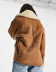 Topshop faux oversized jacket