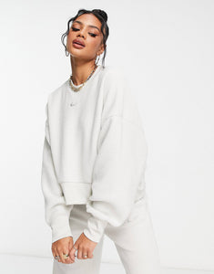 Nike plush crop crew sweat light bone