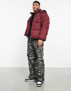 Tommy Jeans alaska puffer jacket burgundy