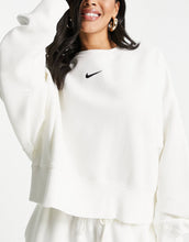Load image into Gallery viewer, Nike mini swoosh oversized crop sweatshirt white