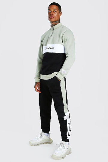 Official Colour Block Half Zip Tracksuit
