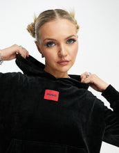 Load image into Gallery viewer, HUGO velvet co-ord hoodie black