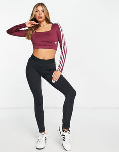 adidas Originals adicolor crop top crimson