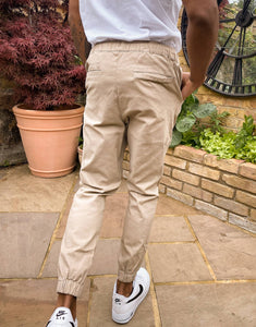 Tapered chino in beige - Trenerka të poshtme