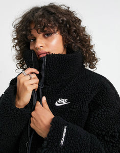 Nike borg padded jacket black