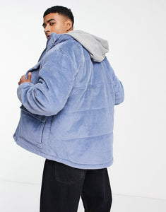 Lee cord puffer jacket light blue