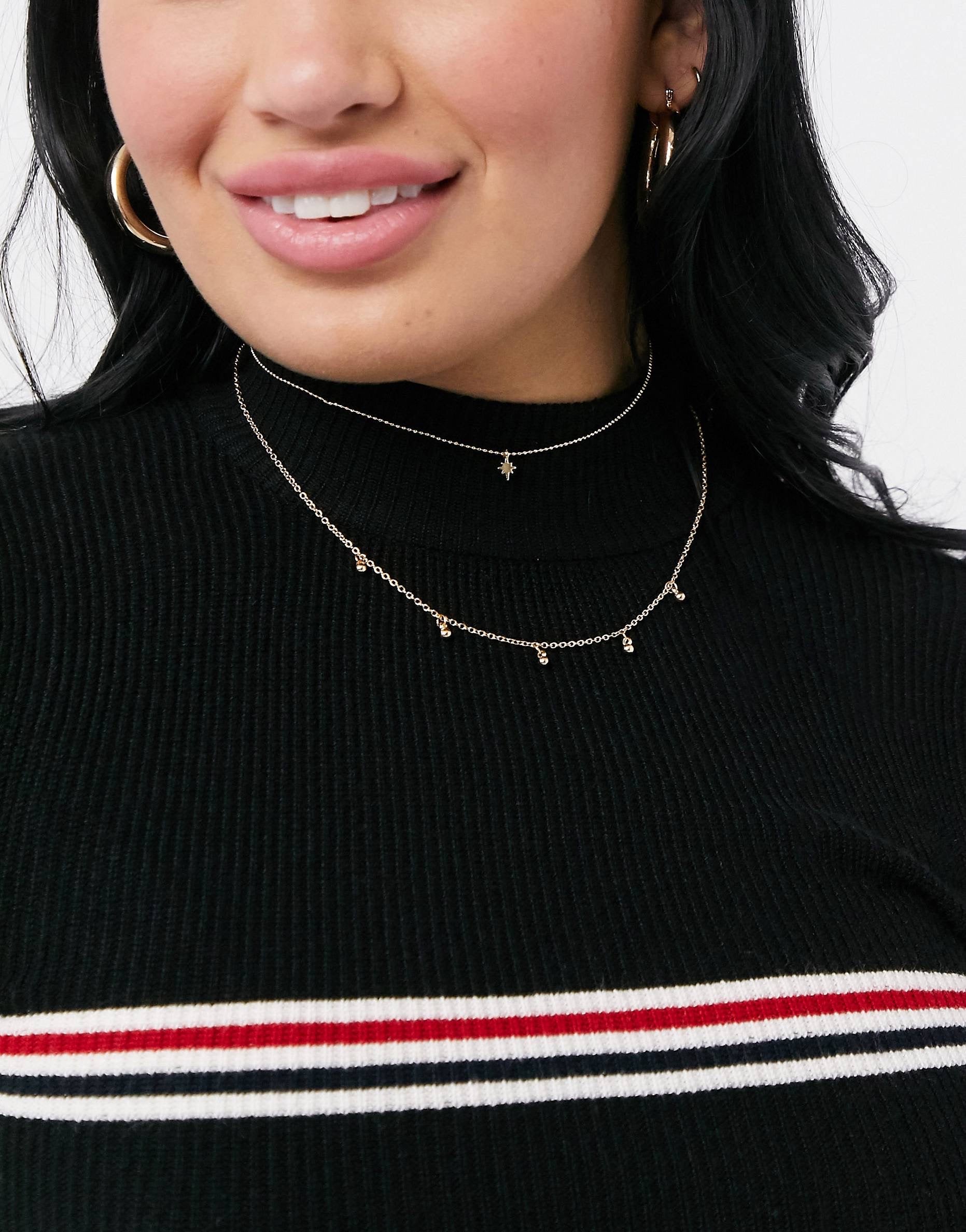 Saint Lola gold plated star Double - Necklace