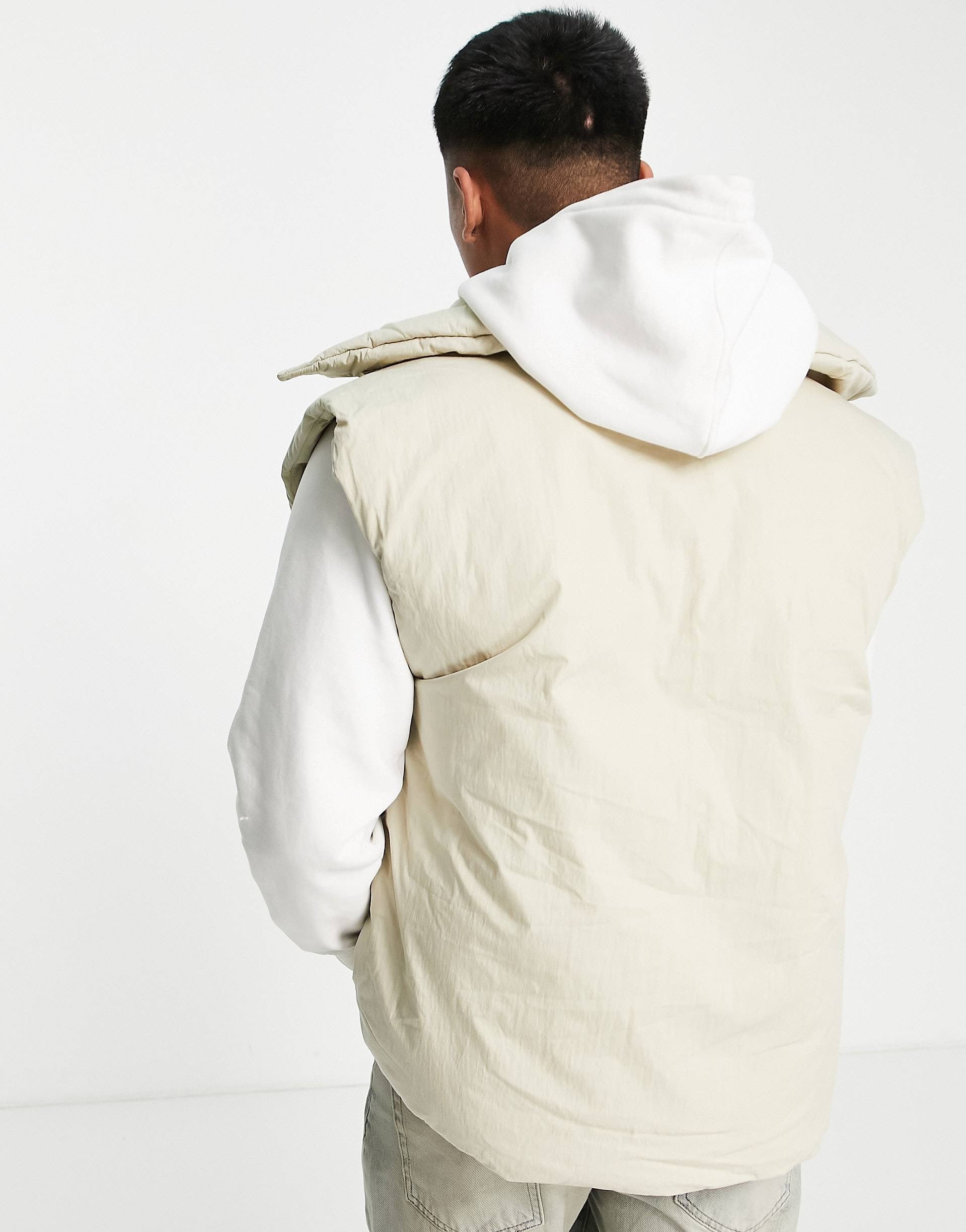 Puffer gilet oversized ecru
