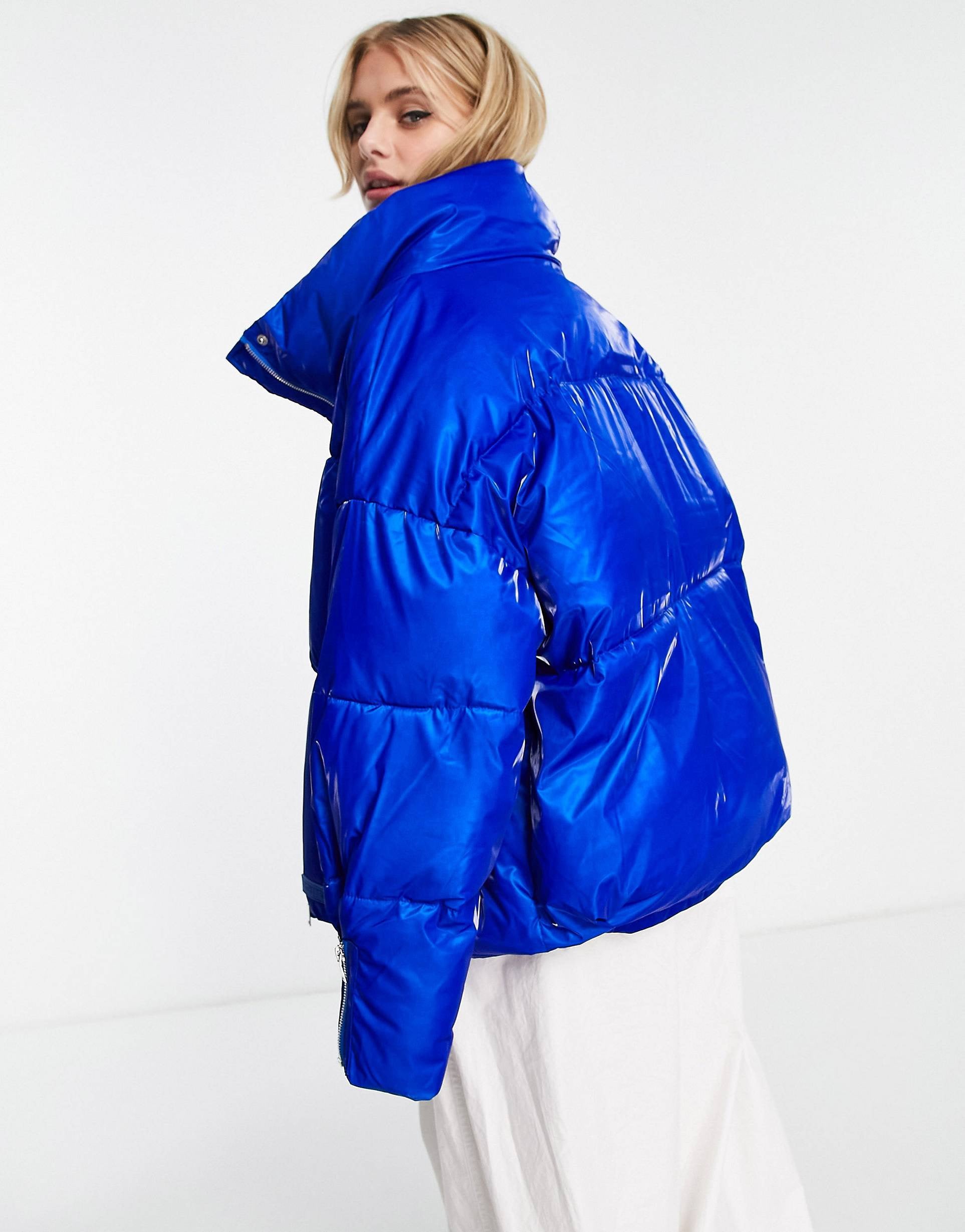 Sixth June oversized puffer jacket iridescent blue n shpishop