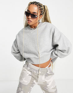 Nike mini Swoosh oversized sweatshirt grey