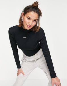 Nike Swoosh black mock roll neck