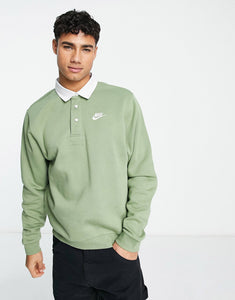 Nike Club long sleeve polo top green