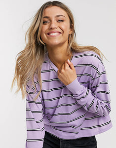 Bluze Boxy - Stripe lilac