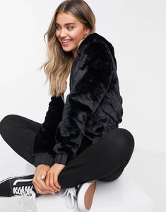 Threadbare faux fur coat