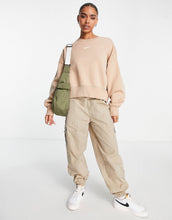 Load image into Gallery viewer, Nike mini swoosh extra oversized crop sweatshirt brown