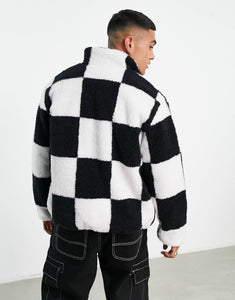 Tommy Jeans sherpa jacket  white/black