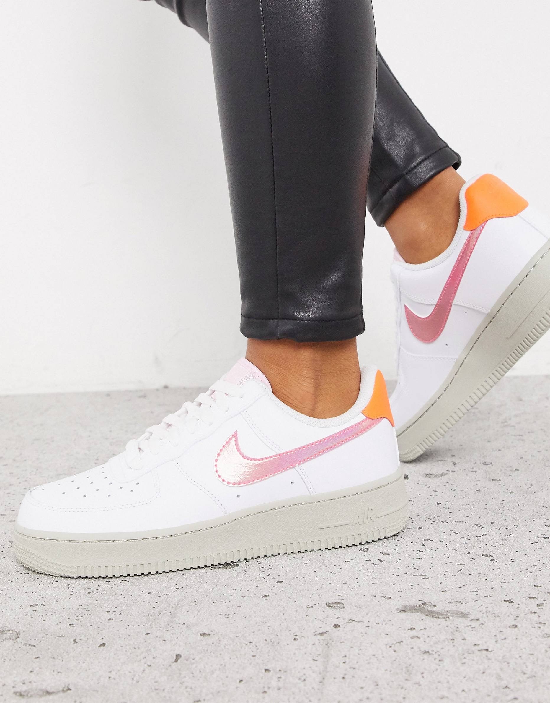 Nike Air Force 1 - 07 White Pink, Orange