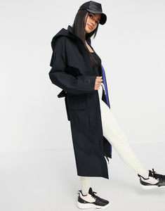 Nike woven trench coat black